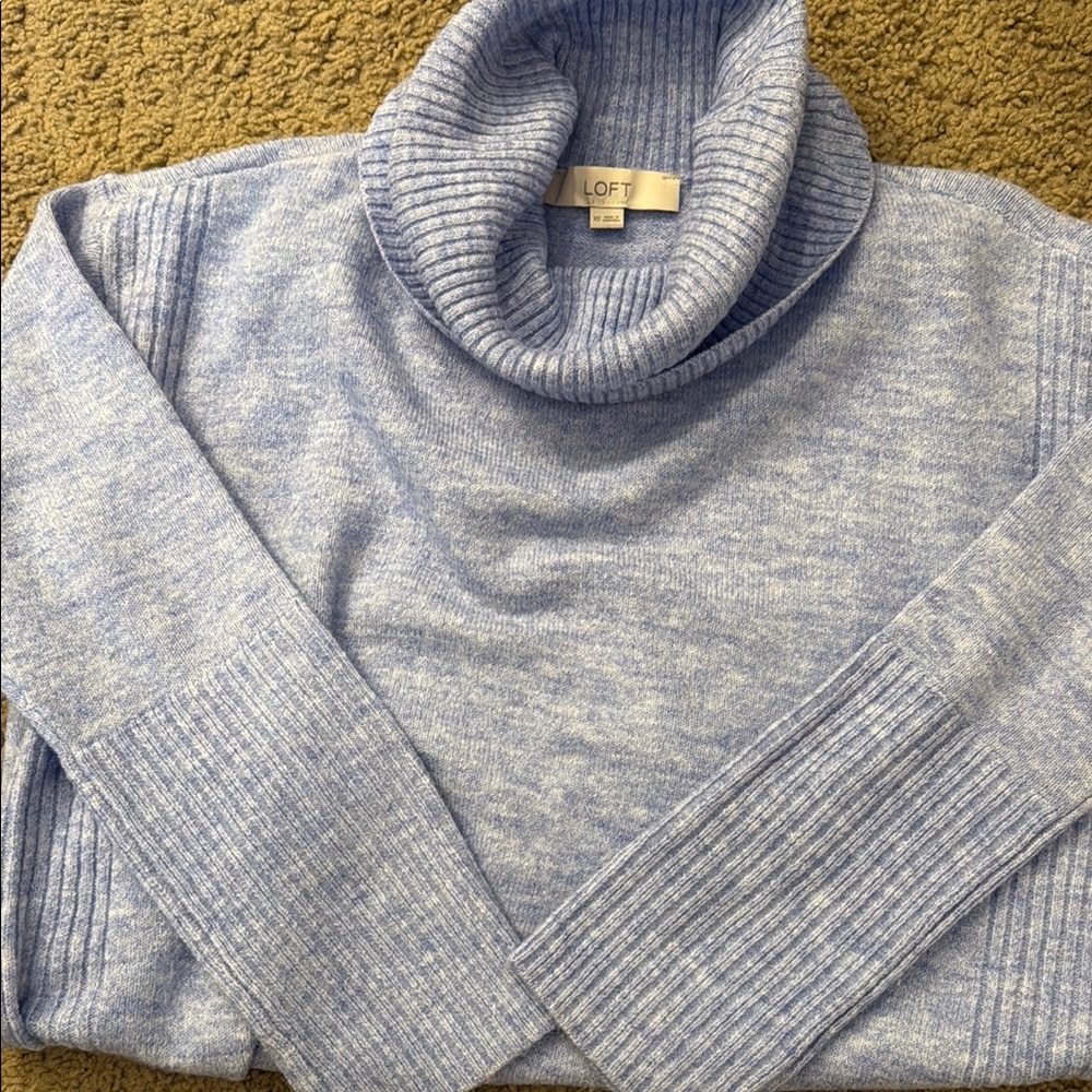 LOFT Women's Blue Turtleneck Sweater